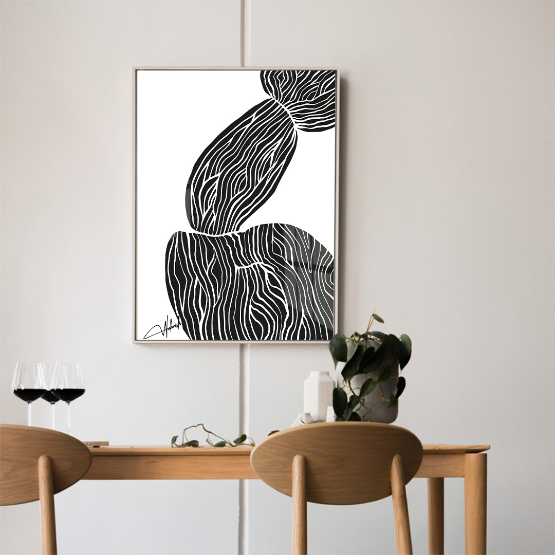 Balanced Lines – Modern Black & White Artwork